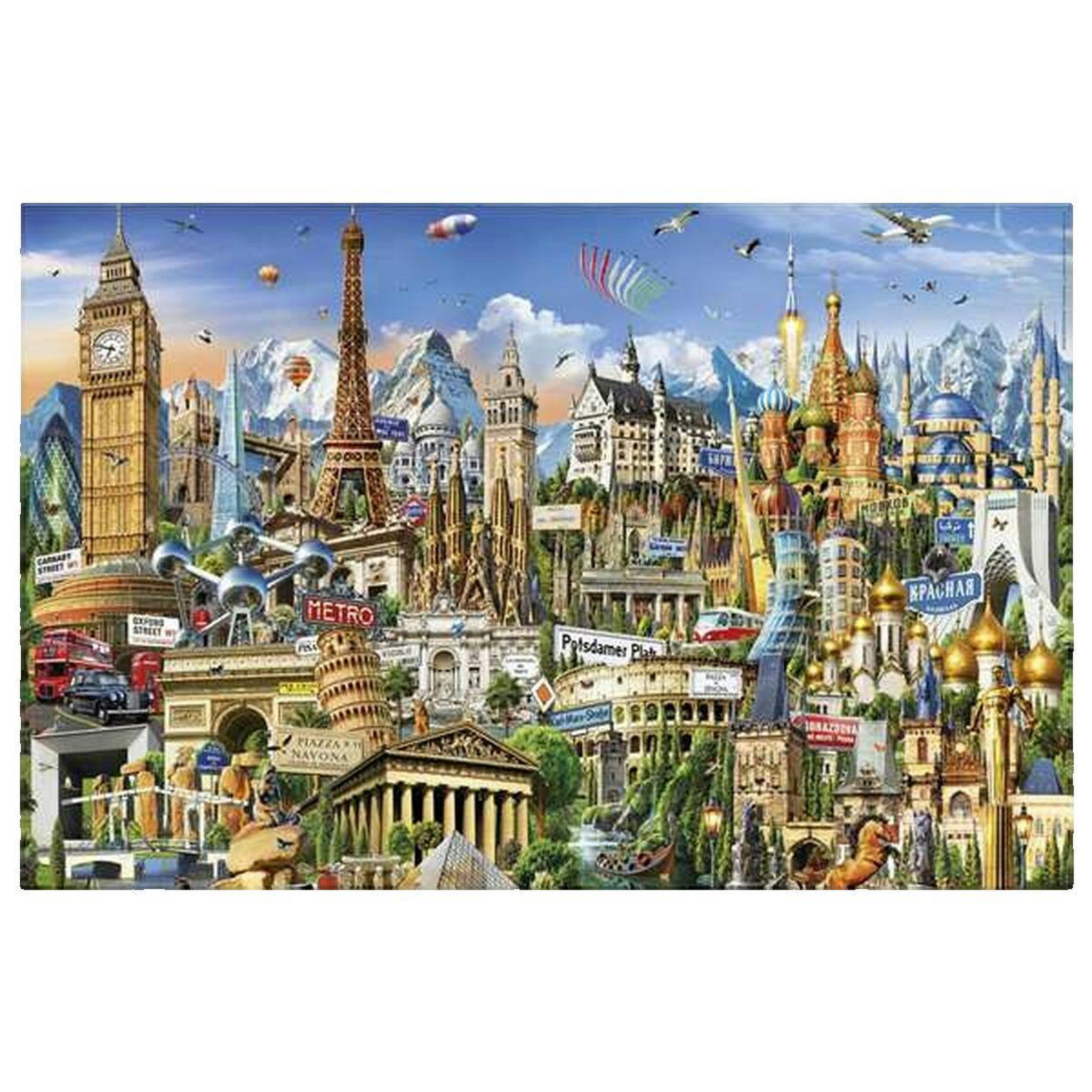 Voir la diapositive 3 : EDUCA Puzzle 1000 pièces – Symboles de l’Europe Miniature – 62,5 x 30 cm – Educa – Dès 12 ans