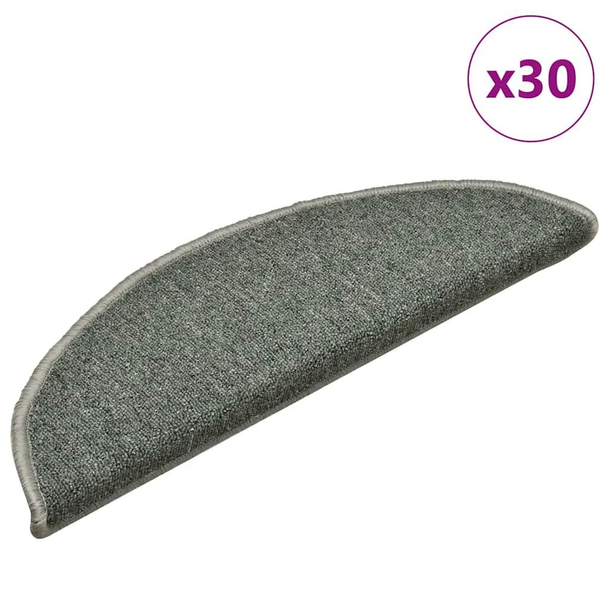 VIDAXL Tapis d'escalier 30 pcs vert fonce 56x17x3 cm