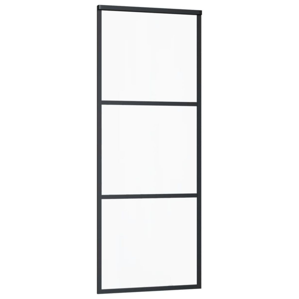 VIDAXL Porte coulissante Verre ESG et aluminium 76x205 cm Noir