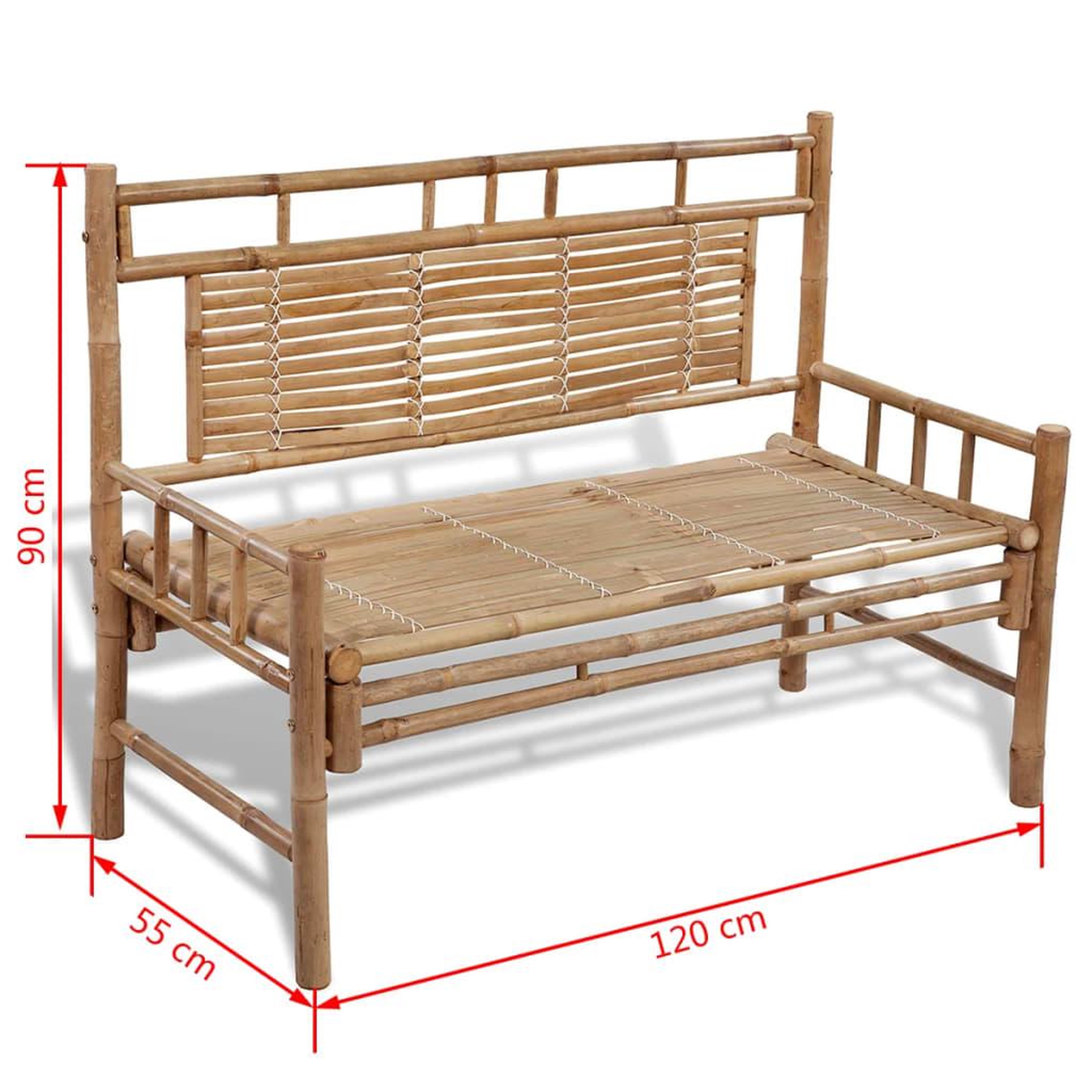 Voir la diapositive 6 : VIDAXL Banc de jardin 120 cm bambou