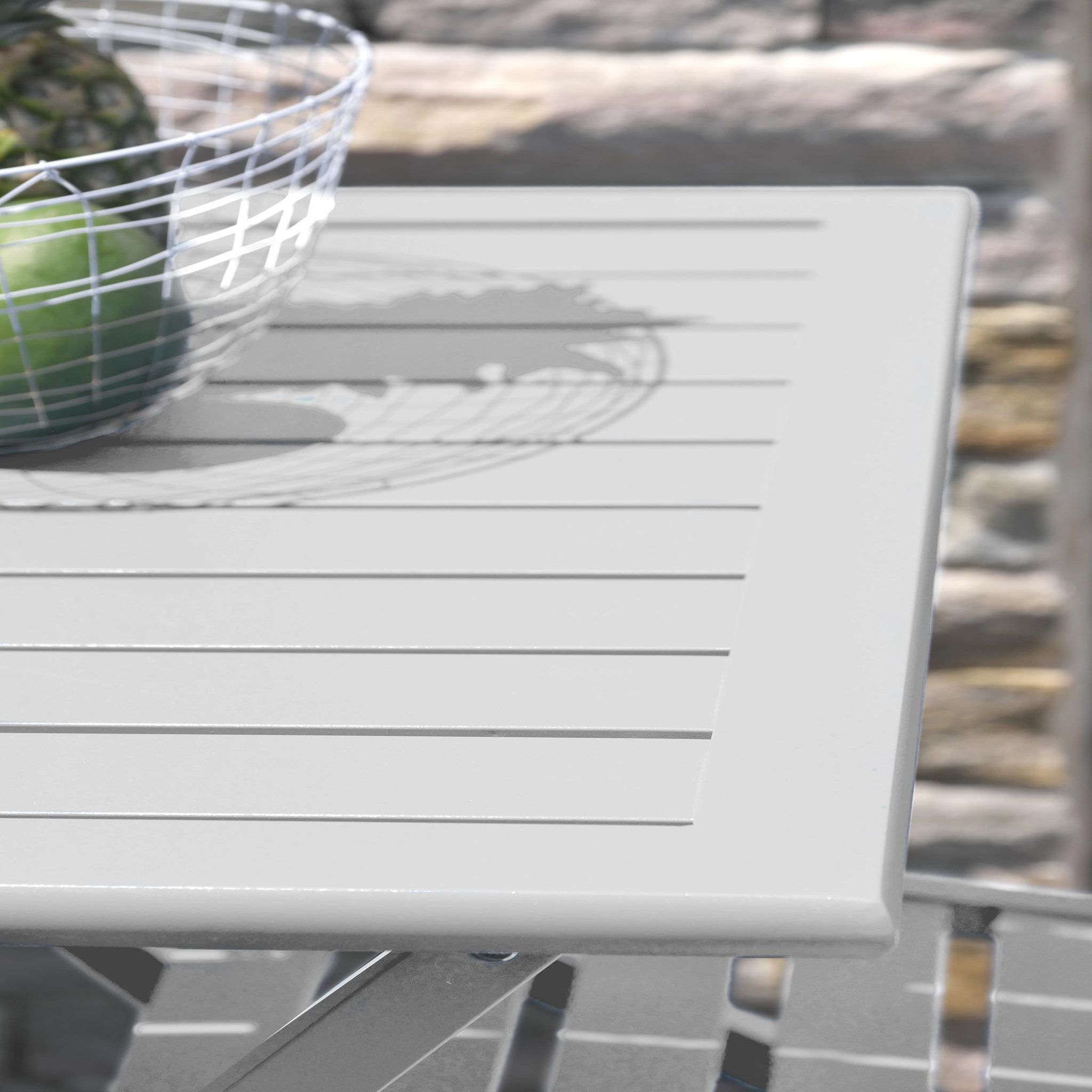 Voir la diapositive 4 : DCB GARDEN Table de jardin carrée pliante en aluminium (2 places)