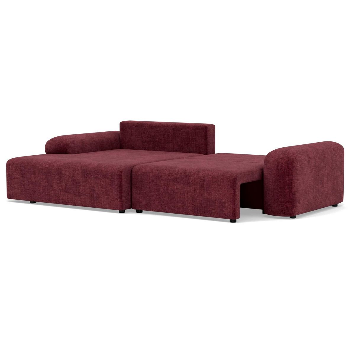 BEST MOBILIER Rebecca - canapé d'angle gauche 4 places convertible avec coffre en velours texturé