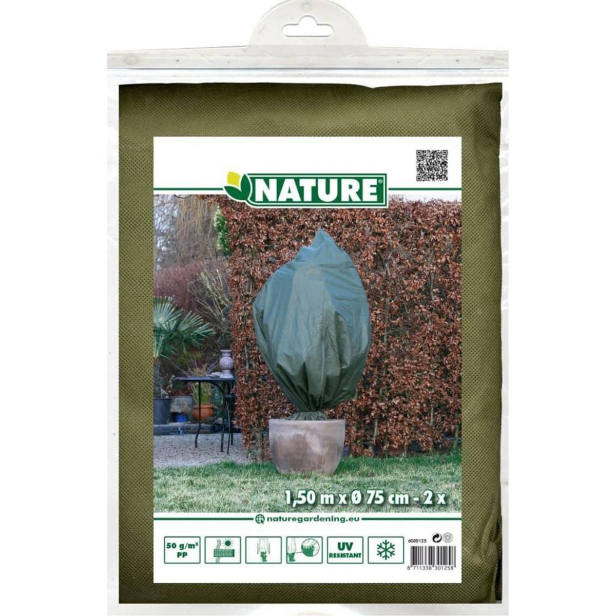 NATURE Nature Couvertures polaire d'hiver 2 pcs 50 g/m² 150x75 cm vert