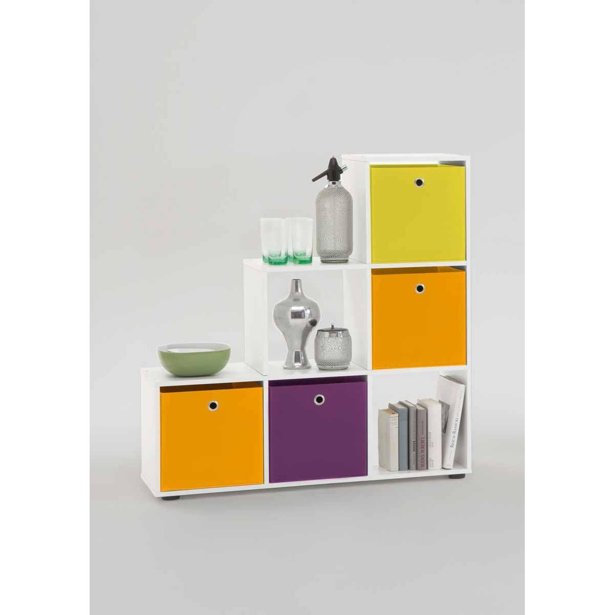 Voir la diapositive 5 : Paris Prix Étagère 6 cases design  gaman  108cm blanc