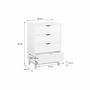 Voir la diapositive 4 : SWEEEK Commode blanche scandinave - Floki - chiffonnier avec pieds en bois de sapin. 4 tiroirs. 60x40x90cm