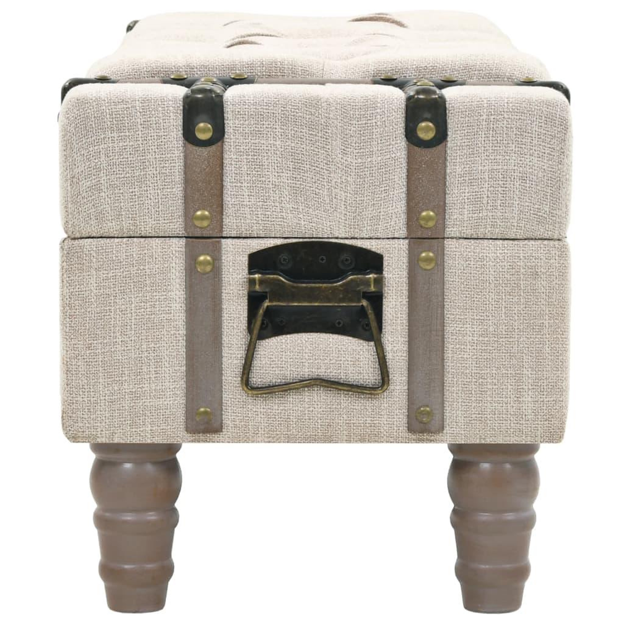 Voir la diapositive 4 : VIDAXL Banc de rangement bois massif et acier 111x34x37 cm
