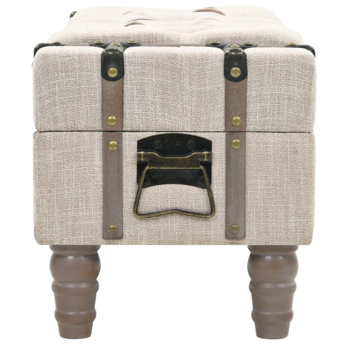 VIDAXL Banc de rangement Bois massif et acier 111x34x37 cm