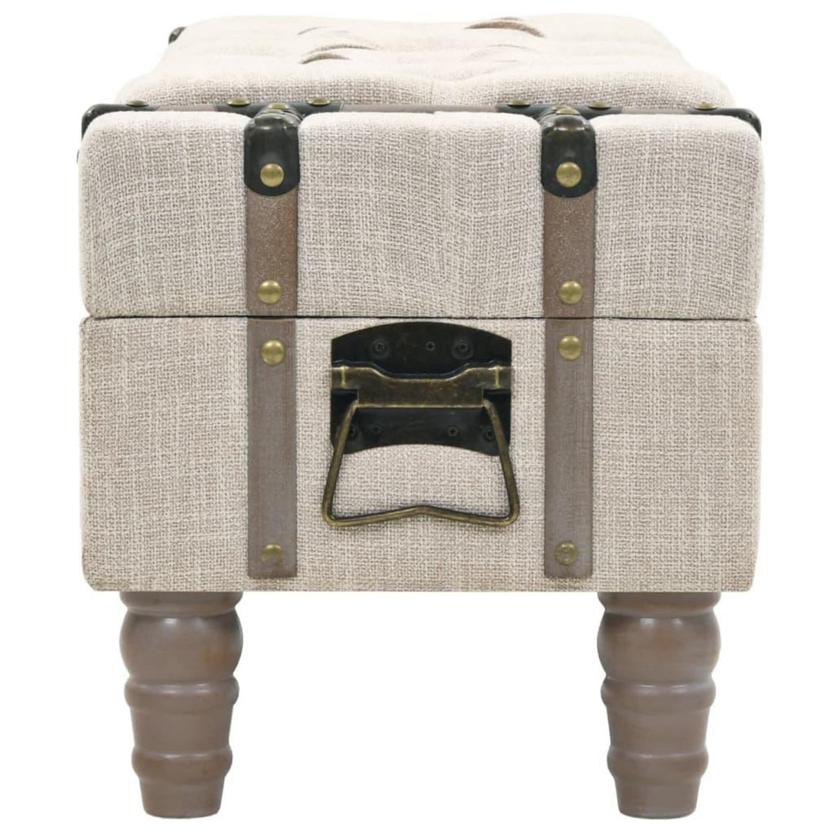 VIDAXL Banc de rangement Bois massif et acier 111x34x37 cm