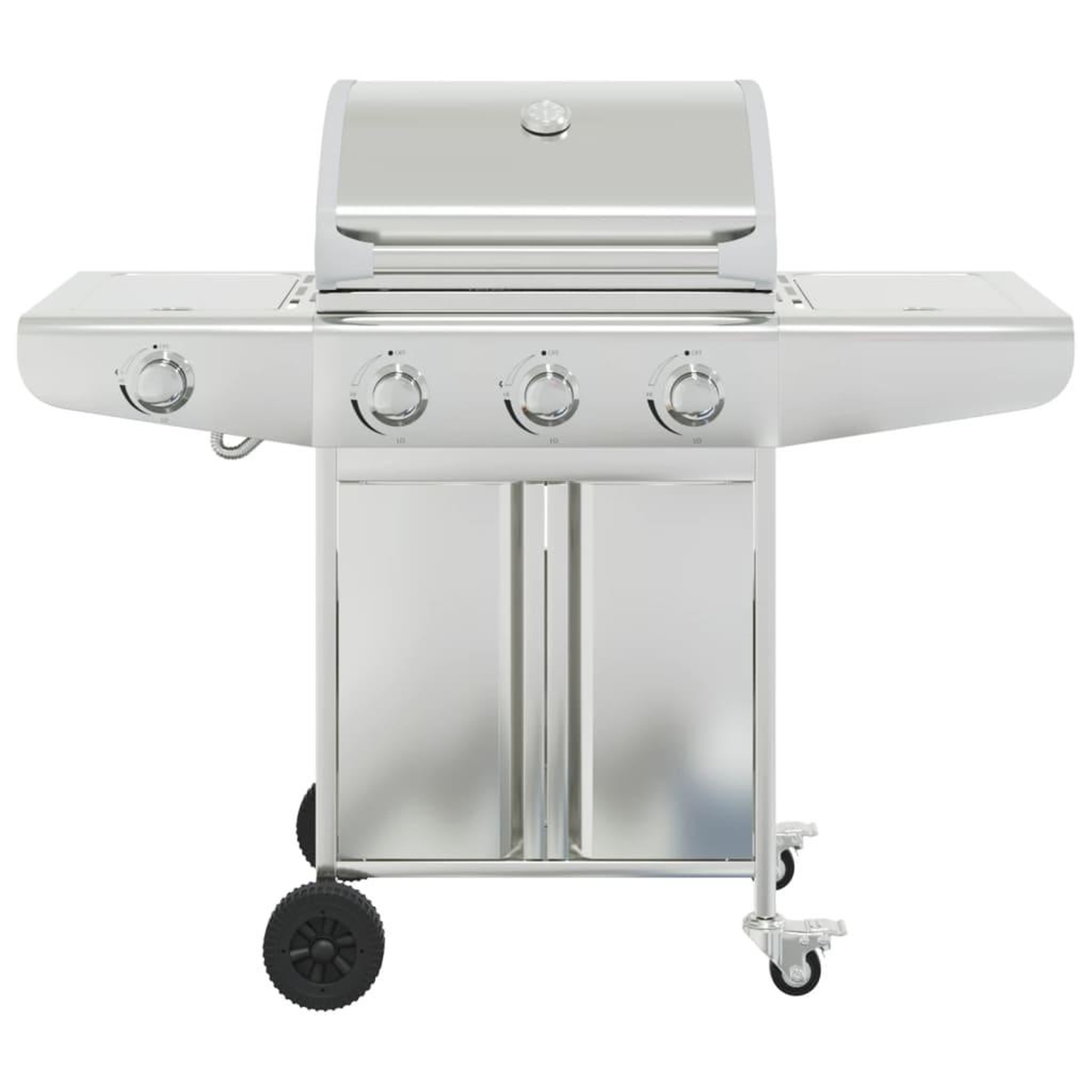Voir la diapositive 3 : VIDAXL Barbecue gril a gaz avec 4 bruleurs argente acier inoxydable