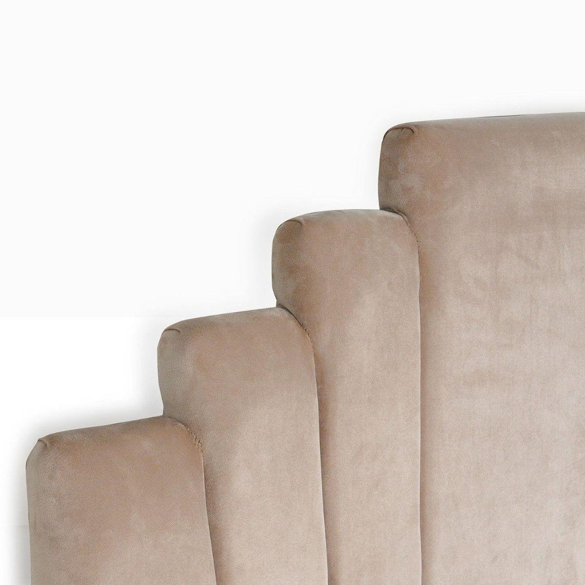 Paris Prix Tête de Lit en Velours  Renaya  140cm Taupe
