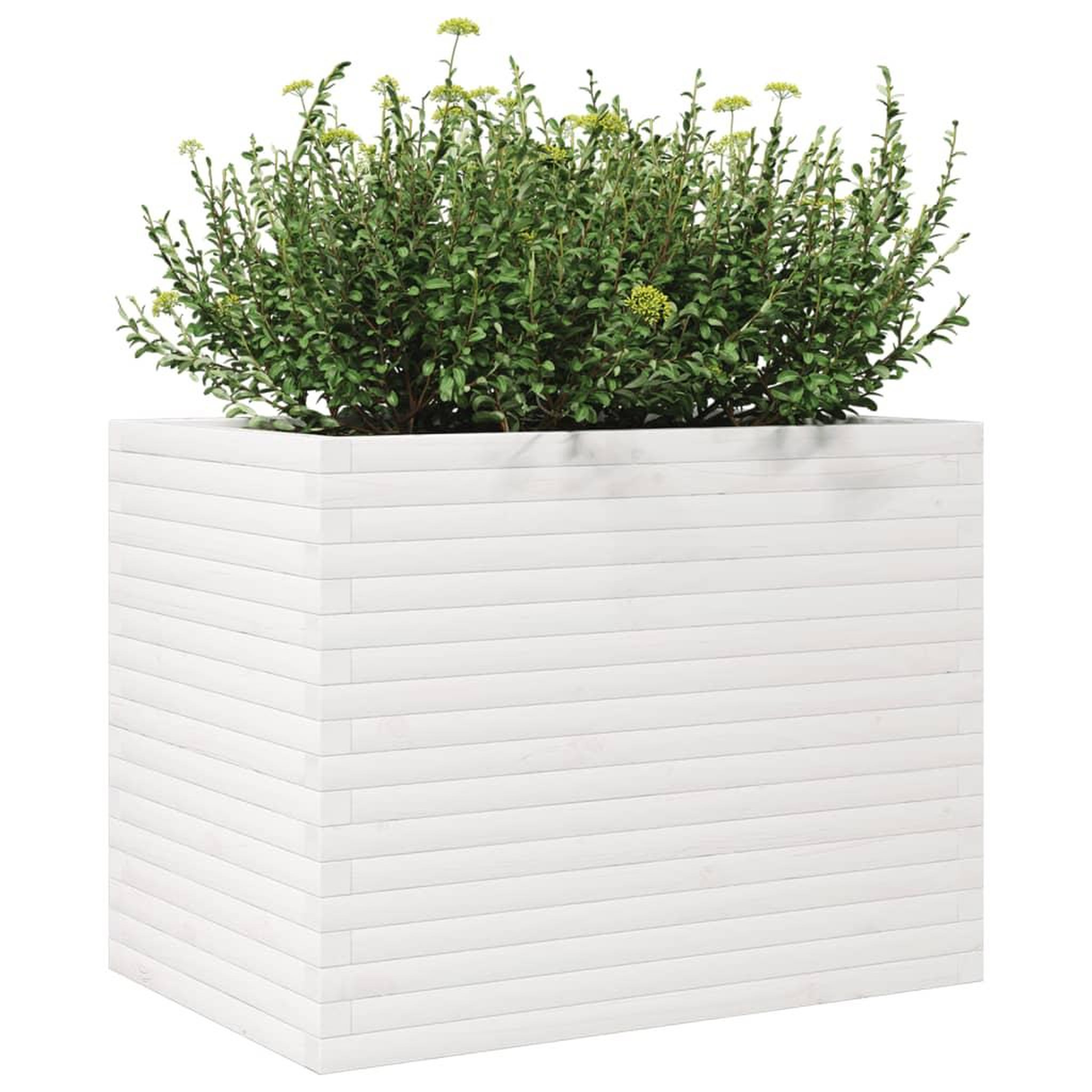 Voir la diapositive 4 : VIDAXL Jardiniere blanc 90x60x68,5 cm bois de pin massif