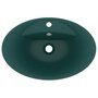 VIDAXL Lavabo ovale a trop-plein Vert fonce mat 58,5x39 cm Ceramique