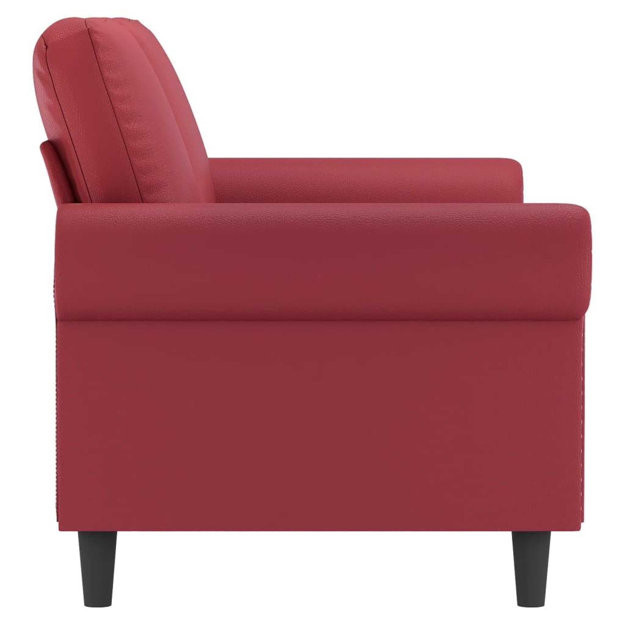 Voir la diapositive 4 : VIDAXL Canape a 2 places Rouge bordeaux 140 cm Similicuir