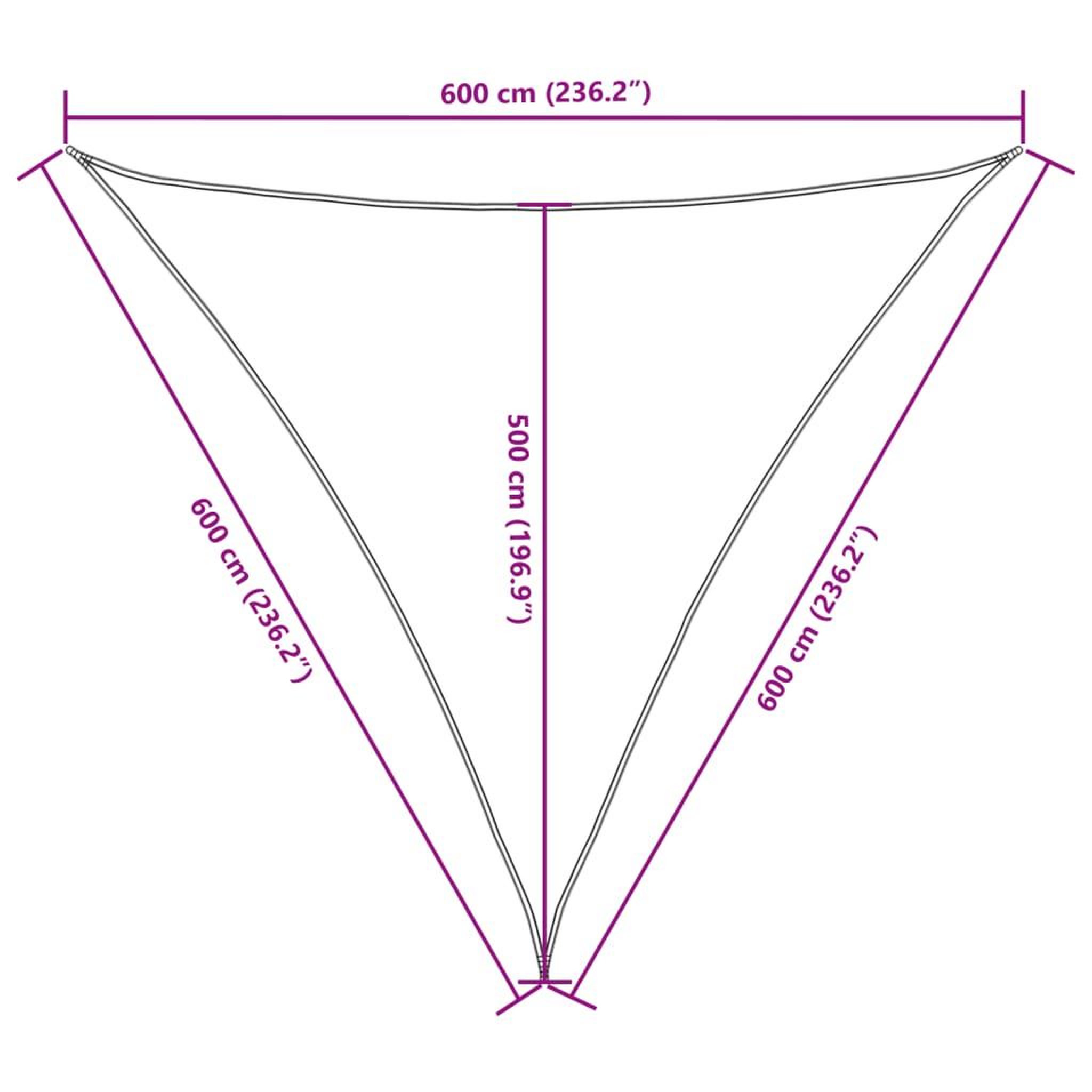 Voir la diapositive 6 : VIDAXL Voile de parasol tissu oxford triangulaire 6x6x6 m blanc