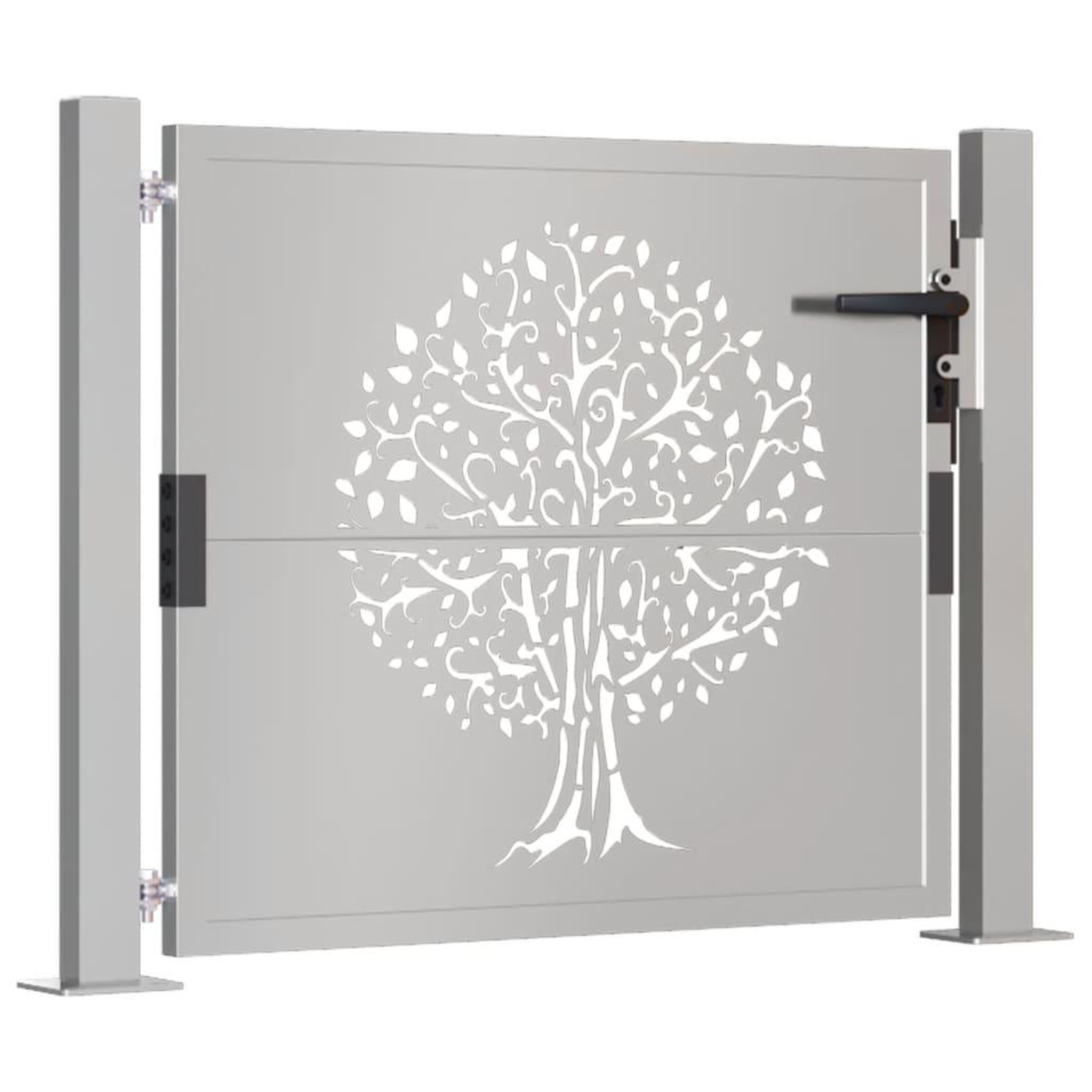 Voir la diapositive 3 : VIDAXL Portail de jardin 105x105 cm acier corten conception de l'arbre