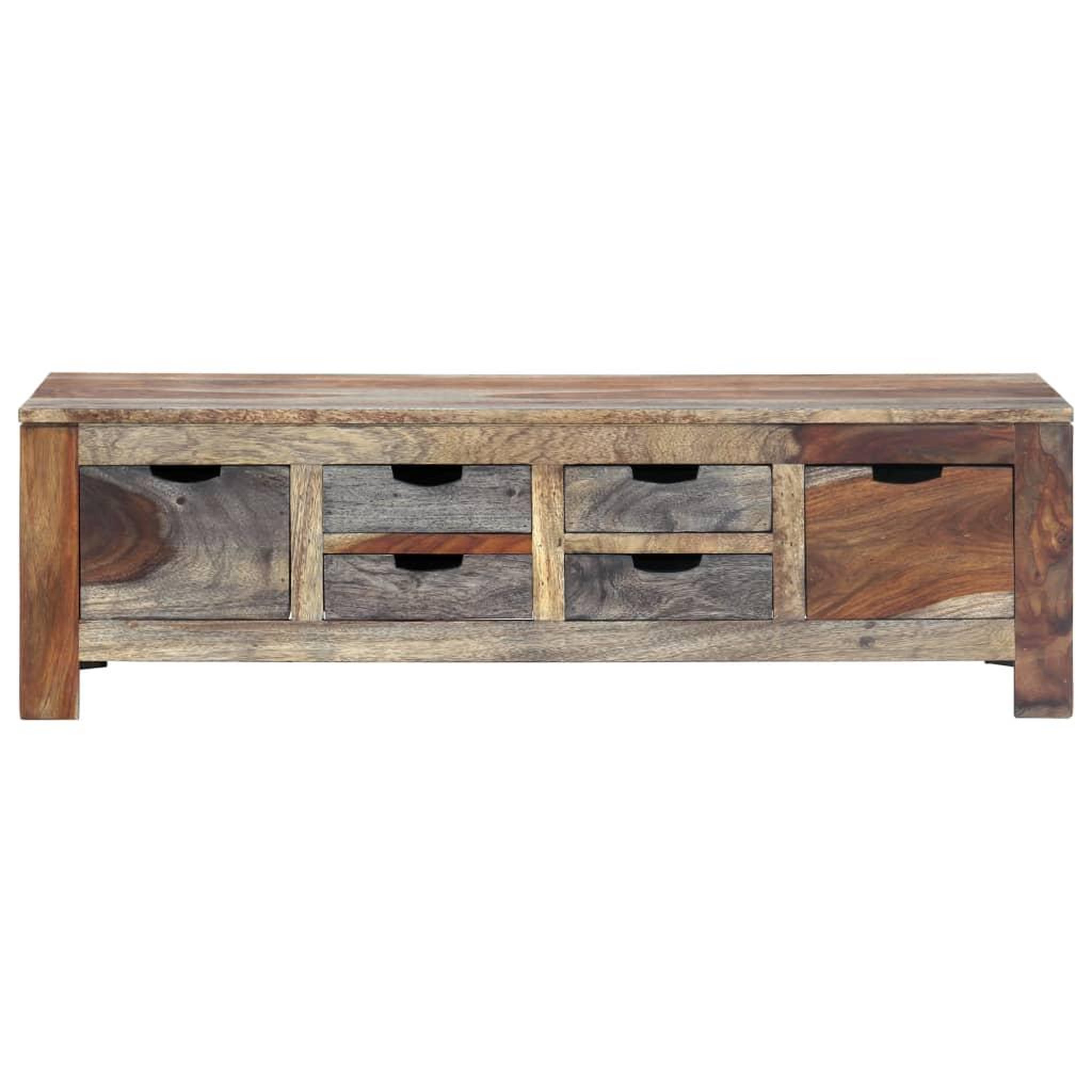 Voir la diapositive 2 : VIDAXL Table basse Gris 100x50x30 cm Bois massif