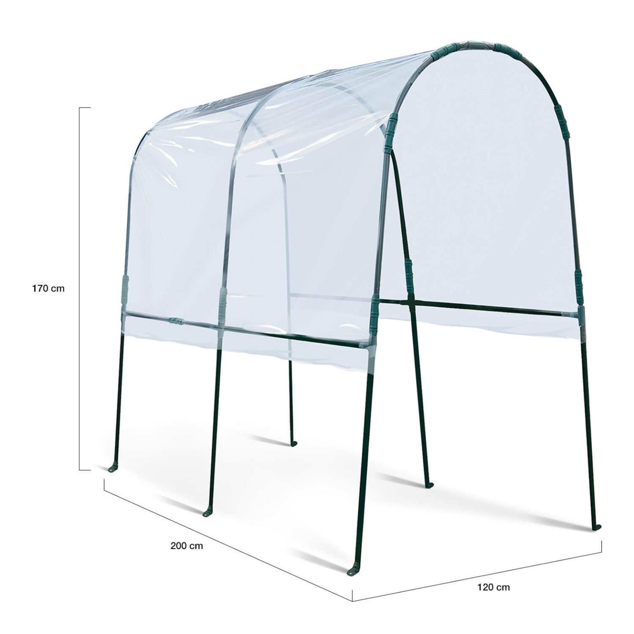 Voir la diapositive 6 : ID MARKET Serre à tomates de jardin 200 x 120 x 170 cm avec bâche transparente + arceaux en acier