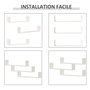 Voir la diapositive 6 : HOMCOM Lot de 3 étagères murales flottantes - dim. 80L x 18l x 18H cm - kit complet de fixation inclus - MDF grain de bois blanc
