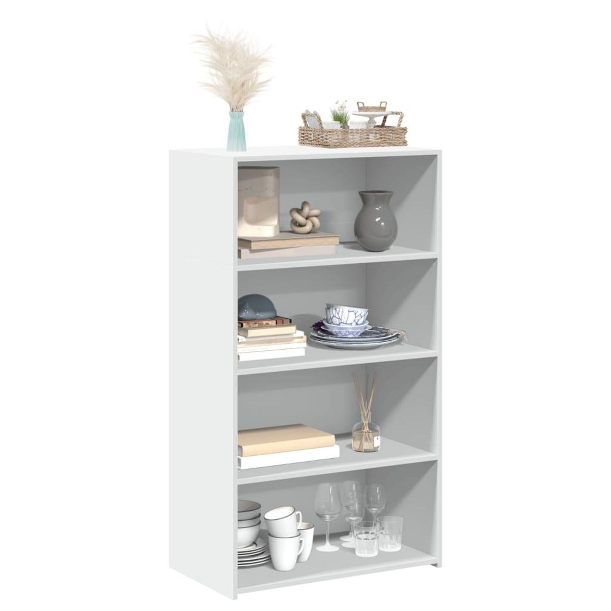 VIDAXL Buffet haut blanc 70x41x124 cm bois d'ingenierie