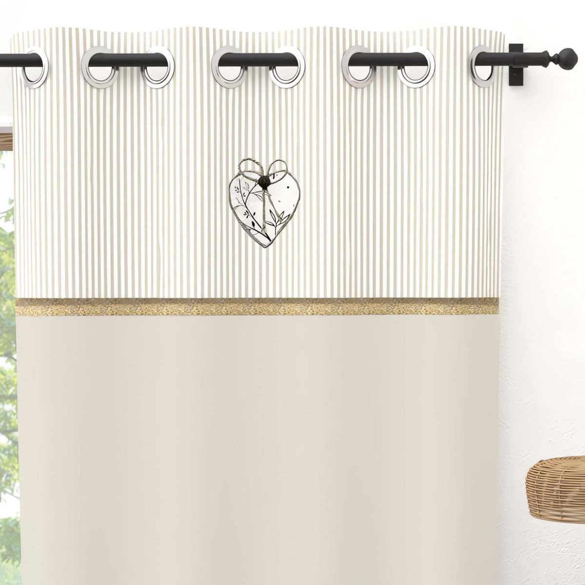 SOLEIL D'OCRE Rideau à oeillets 135x250 cm AIMEE, par Soleil d'Ocre