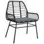 Voir la diapositive 4 : VIDAXL Chaises de jardin lot de 2 avec coussins noir resine tressee