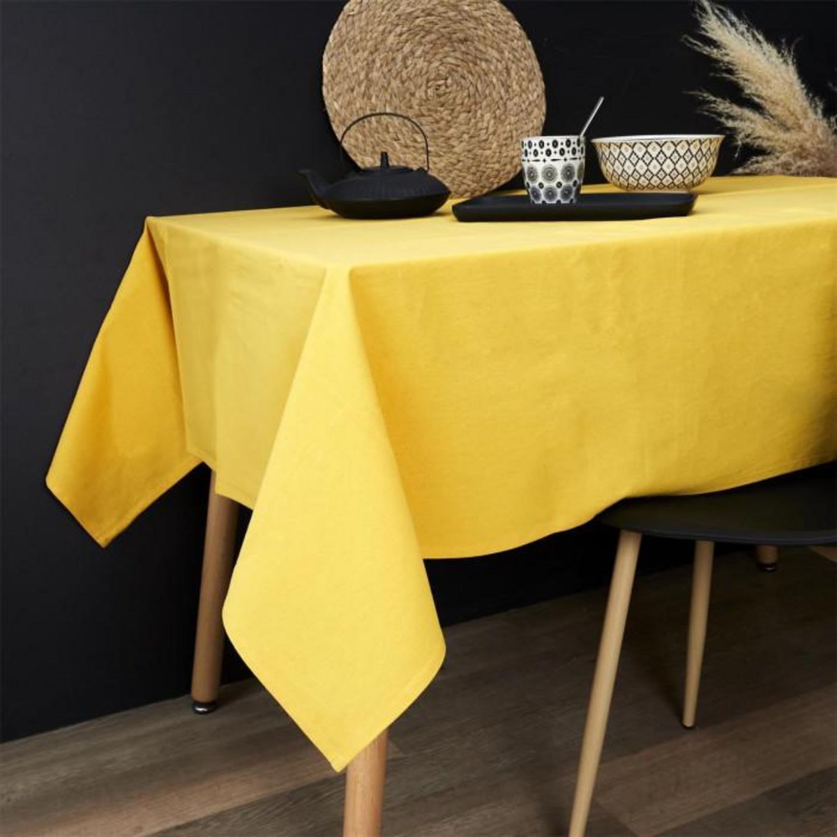 Paris Prix Nappe Rectangulaire  Alaba  140x250cm Jaune Moutarde