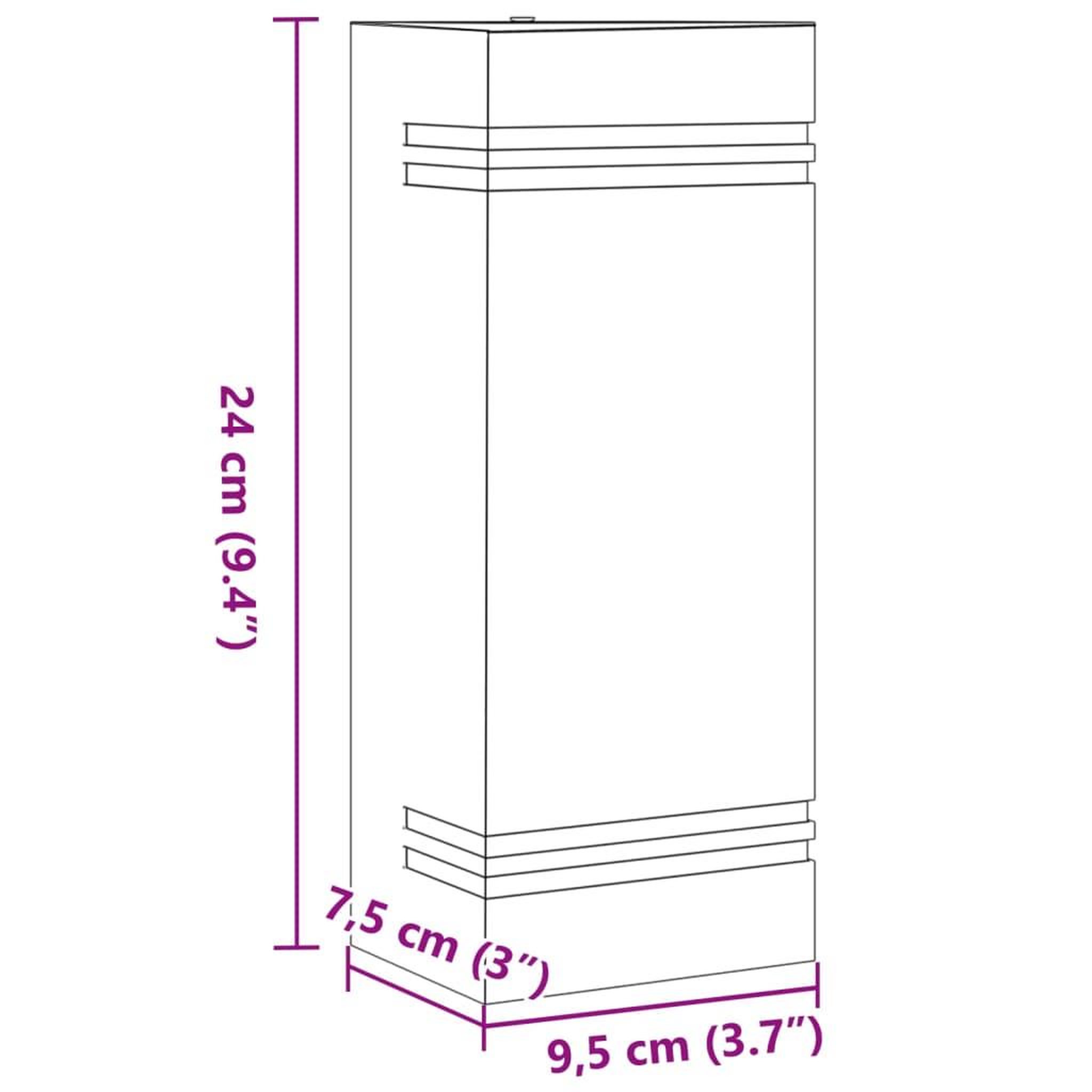 Voir la diapositive 6 : VIDAXL Appliques murales d'exterieur 2 pcs noir acier inoxydable