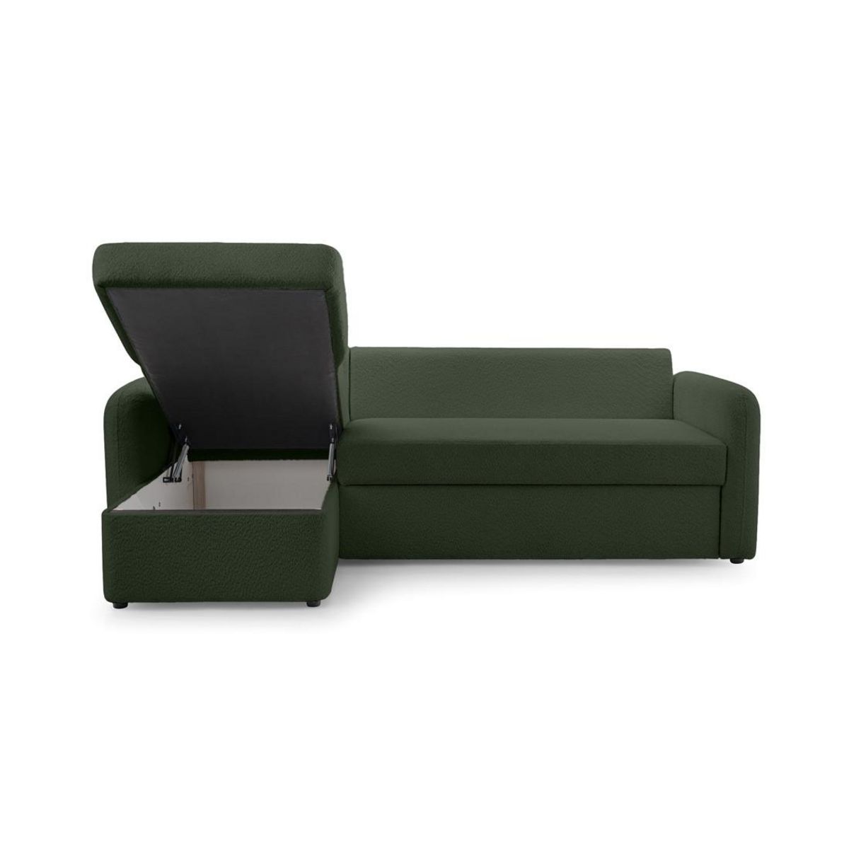 BEST MOBILIER Pocatello - canapé d'angle réversible 4 places - convertible avec coffre - en tissu bouclette