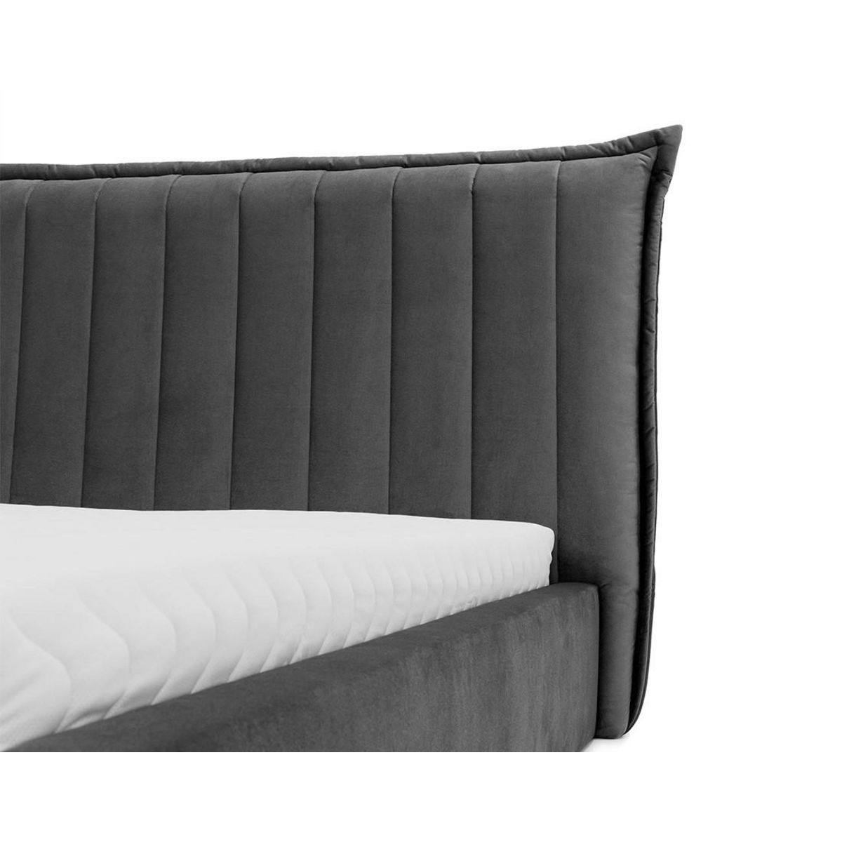 BEST MOBILIER Esmee - lit coffre - 160x200 cm - en velours - sommier inclus