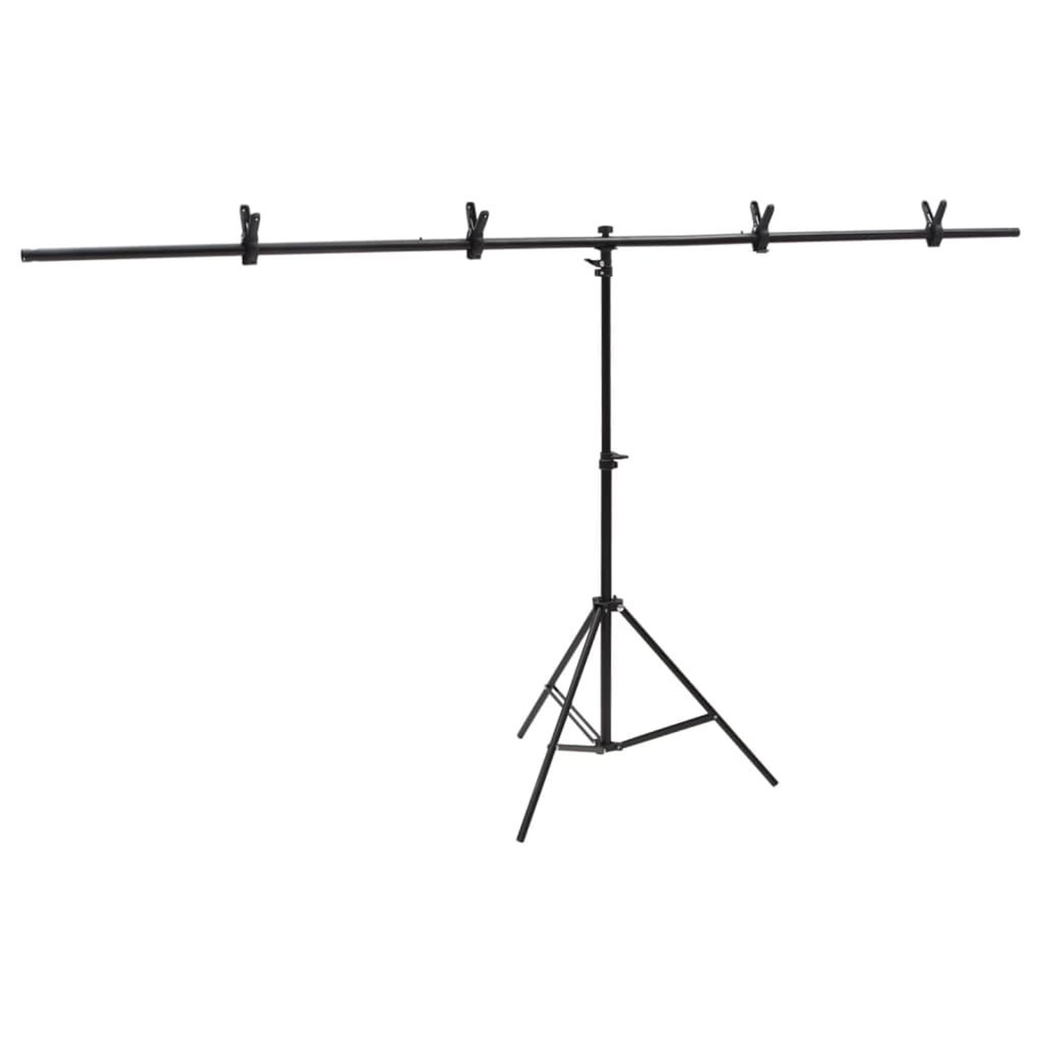 Voir la diapositive 2 : VIDAXL Support de fond en forme de T Noir 201x60x(70-200) cm