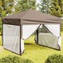 Voir la diapositive 1 : VIDAXL Tente de reception pliable avec parois Taupe 3x3 m