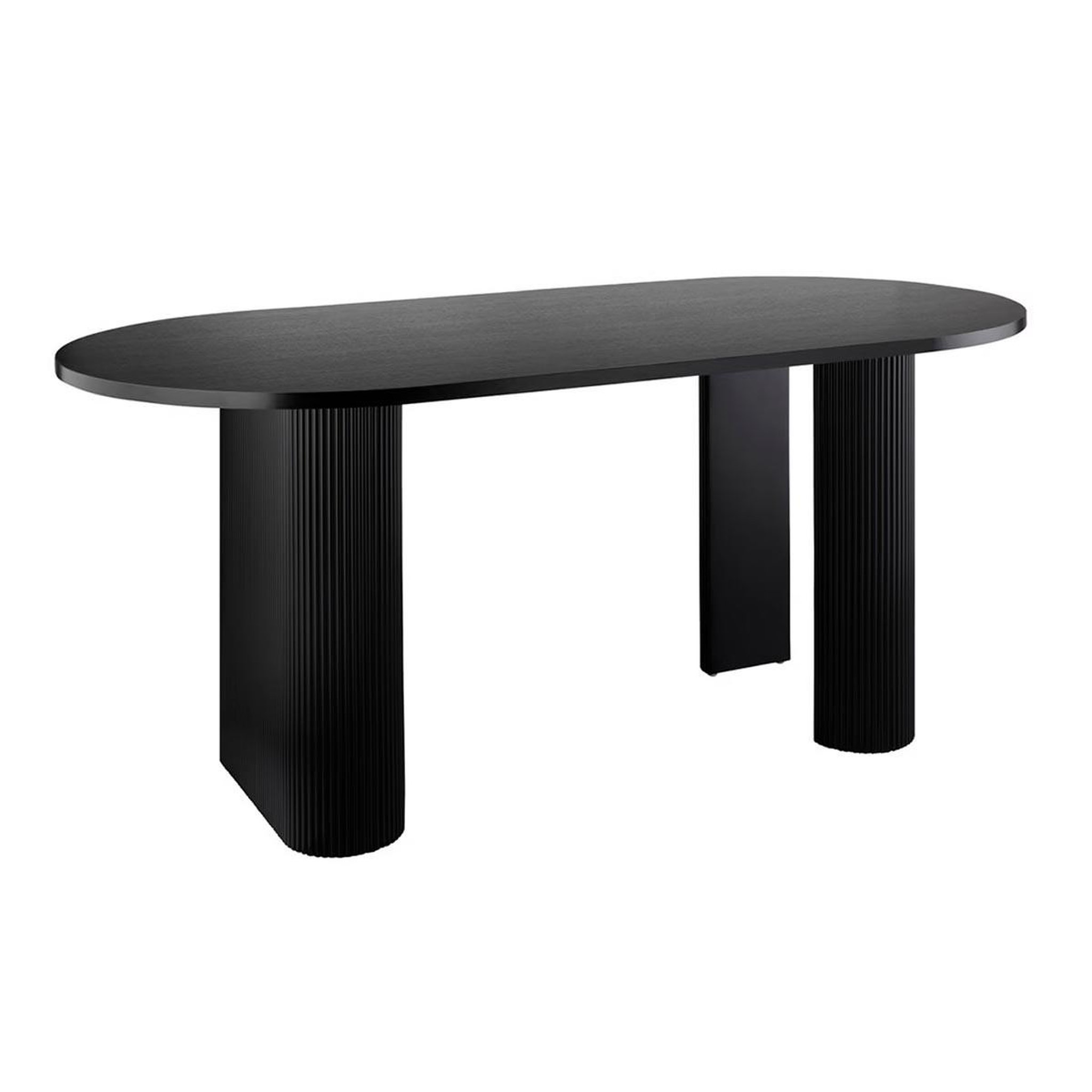 ATMOSPHERA Table basse effet cannelé  olova  120cm noir