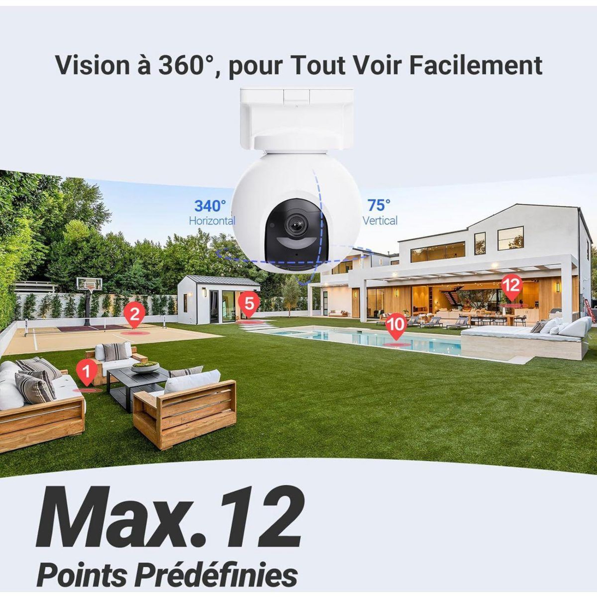 Voir la diapositive 5 : EZVIZ Caméra de surveillance HB8 PRO 4K + PANNEAU SOLAIRE 5W