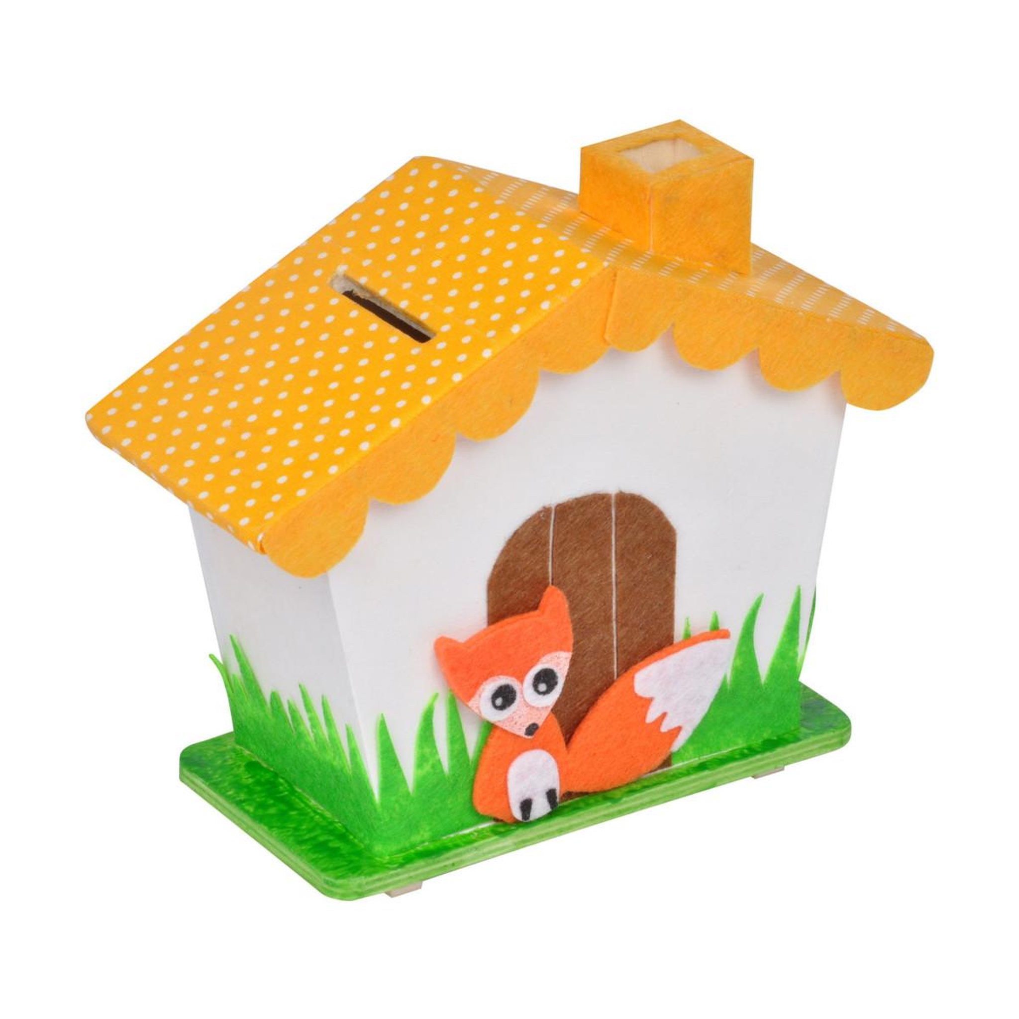 Voir la diapositive 2 : HOMEA Tirelire à Peindre  Maisonnette  14cm Naturel