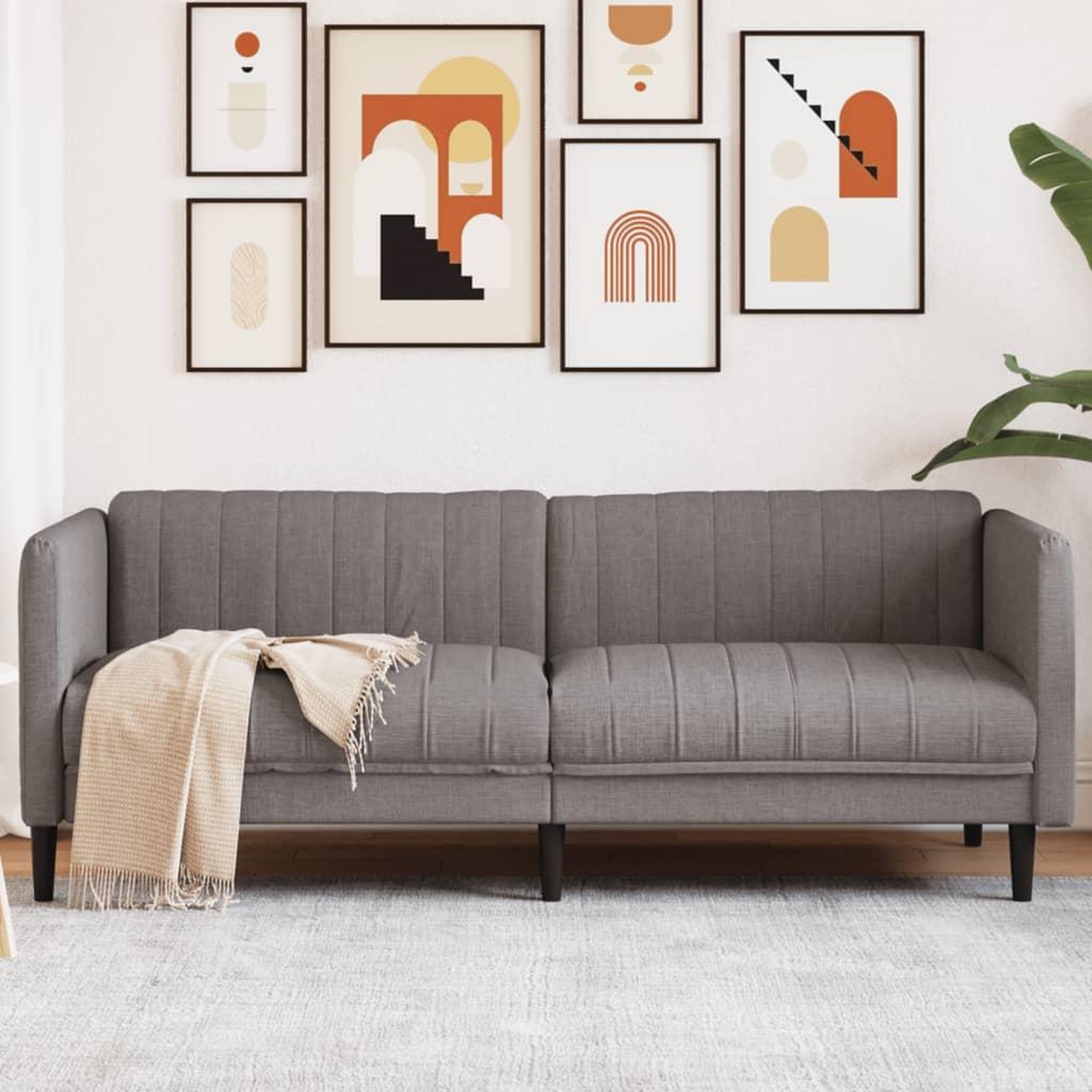 VIDAXL Canape a 3 places taupe tissu