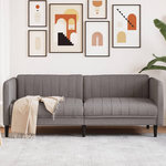 VIDAXL Canape a 3 places taupe tissu