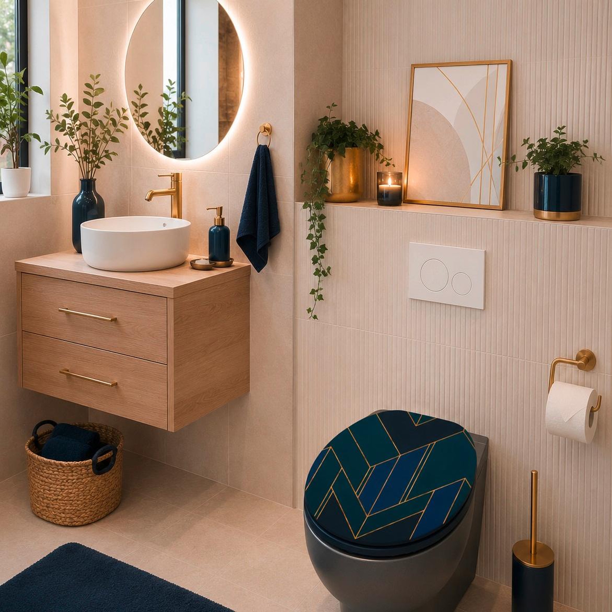 Voir la diapositive 3 : Eden Abattant wc charnieres plastique graphique
