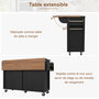 Voir la diapositive 5 : MERAX Desserte 4 portes 2 tiroirs coloris noir mdf