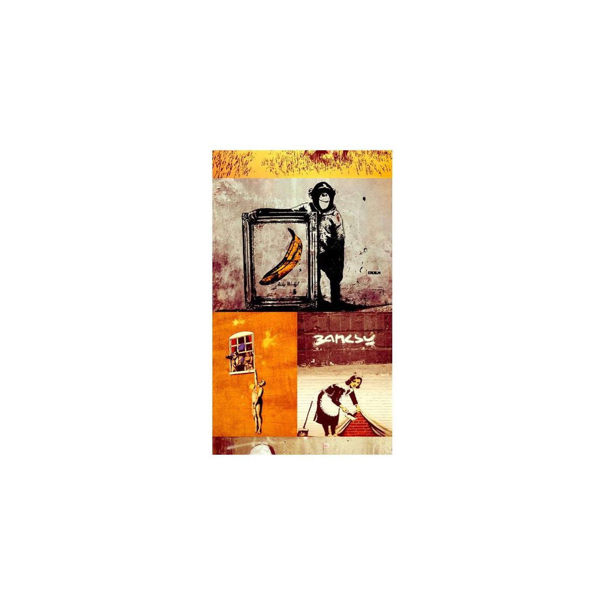 Voir la diapositive 2 : Paris Prix Papier peint  collage - banksy  50x1000cm