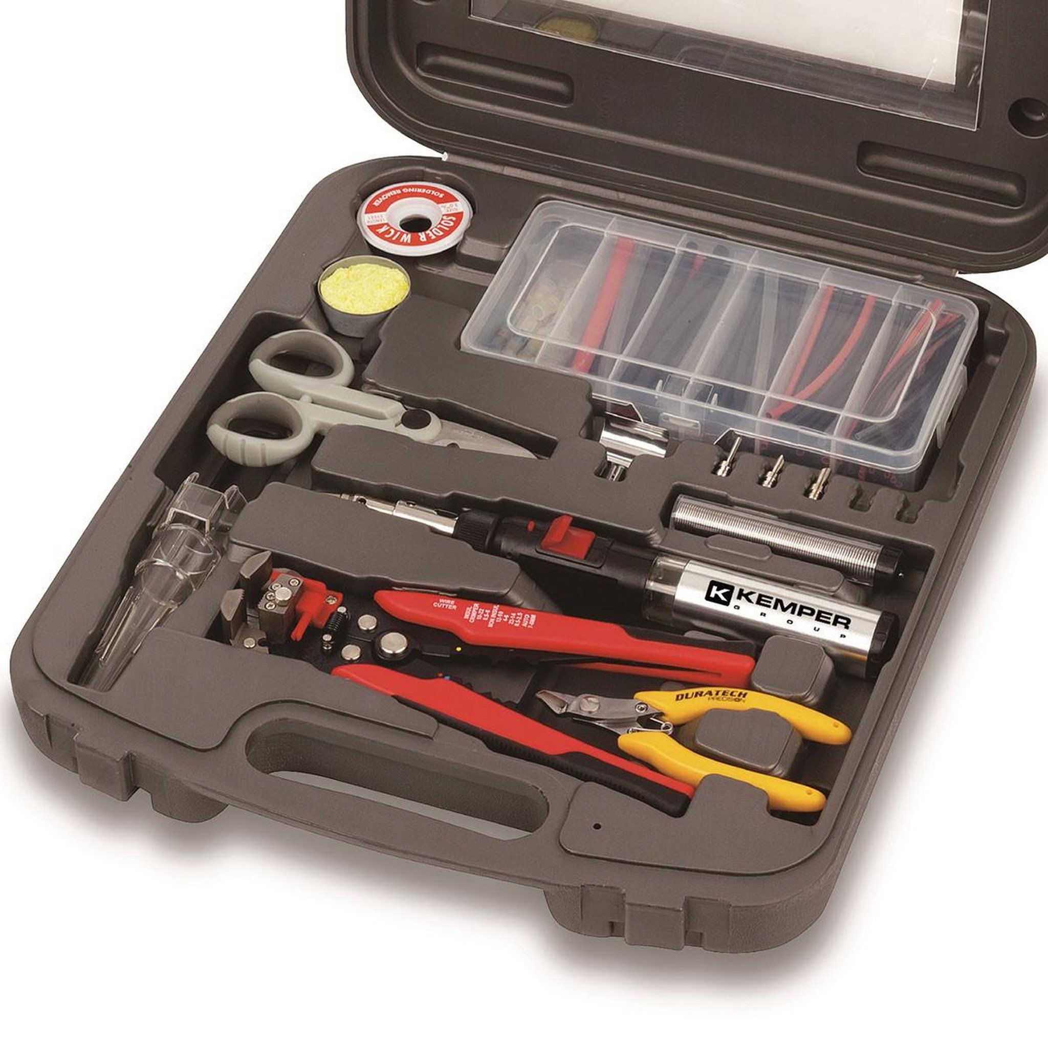 Voir la diapositive 6 : Kemper Kit réparation électriques mini chalumeau à gaz rechargeable polyvalent pinces et accessoires kemper