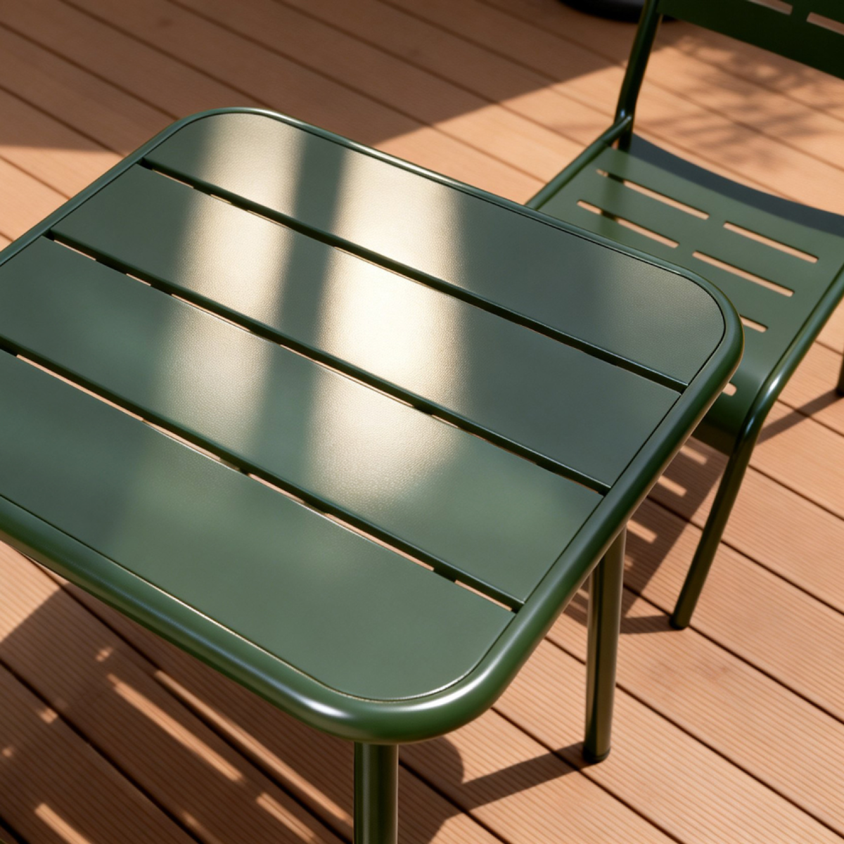 CONCEPT USINE Table carrée 2 places 50x50cm vert BERGAME