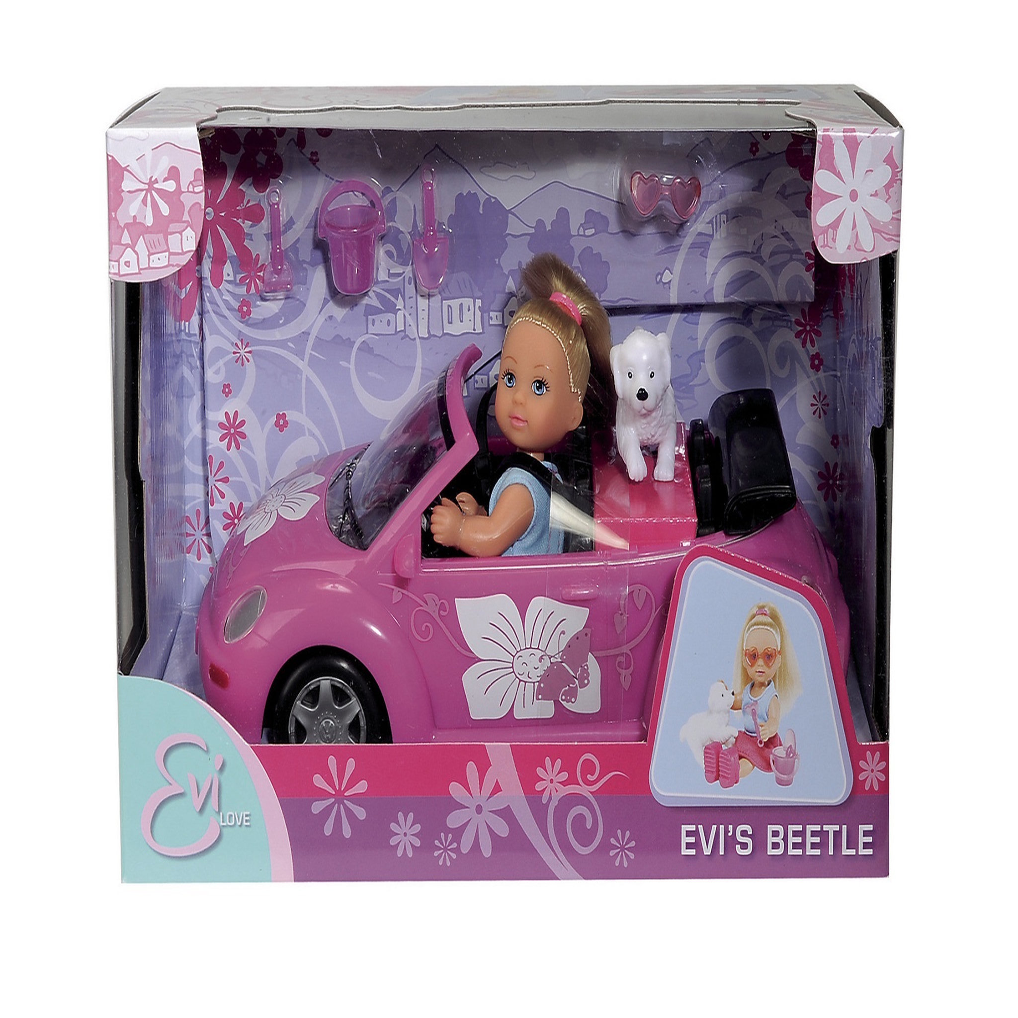 Voir la diapositive 2 : SMOBY Poupée Evi Love avec sa voiture Beetle