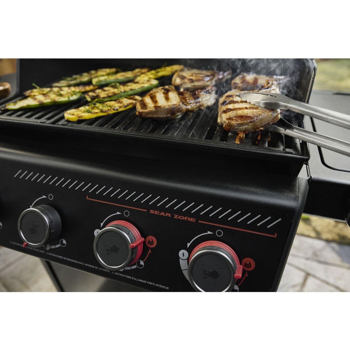 Weber Barbecue gaz Gaz Spirit EPX-435R Stealth, sur chariot, 5 brûleurs dont 1 latéral, surface de cuisson 61 x 45