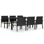 Voir la diapositive 2 : VIDAXL Ensemble a manger de jardin 7 pcs Resine tressee Noir