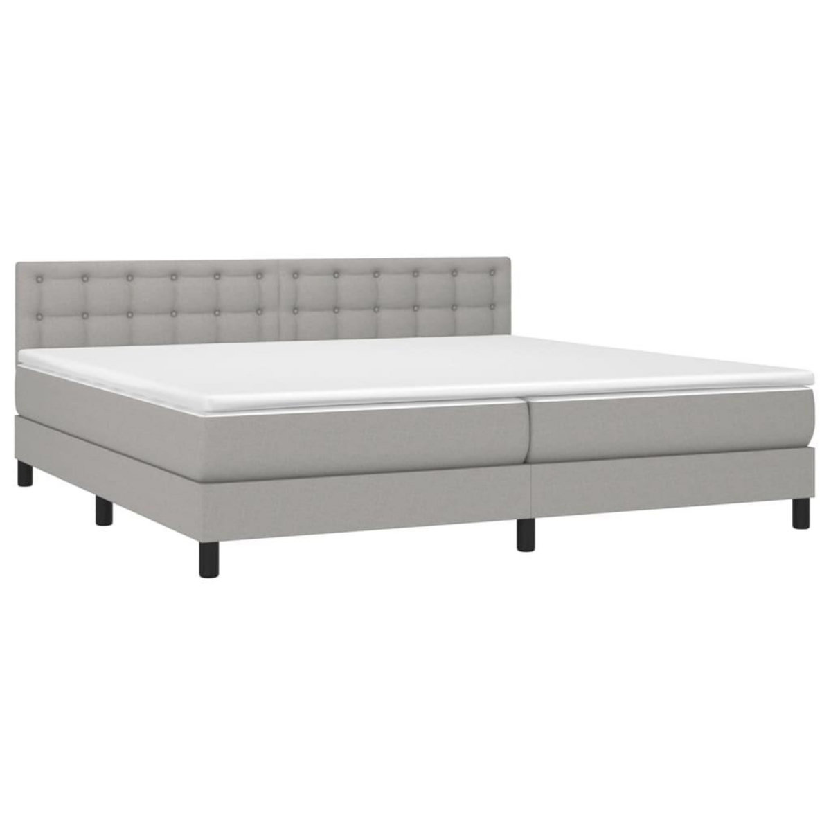 VIDAXL Sommier a lattes de lit matelas LED Gris clair 200x200 cm Tissu