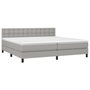 Voir la diapositive 3 : VIDAXL Sommier a lattes de lit matelas LED Gris clair 200x200 cm Tissu