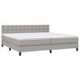 Voir la diapositive 3 : VIDAXL Sommier a lattes de lit matelas LED Gris clair 200x200 cm Tissu