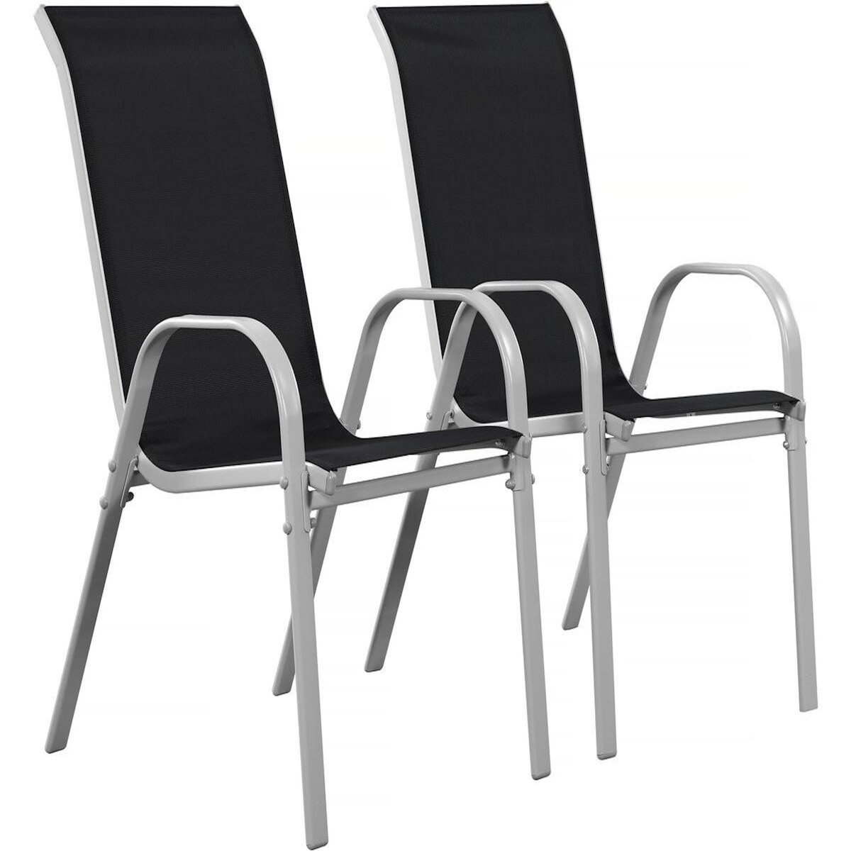 Habitat et Jardin Fauteuil jardin Textilène  Cordoba  - Phoenix - Noir - Lot de 2