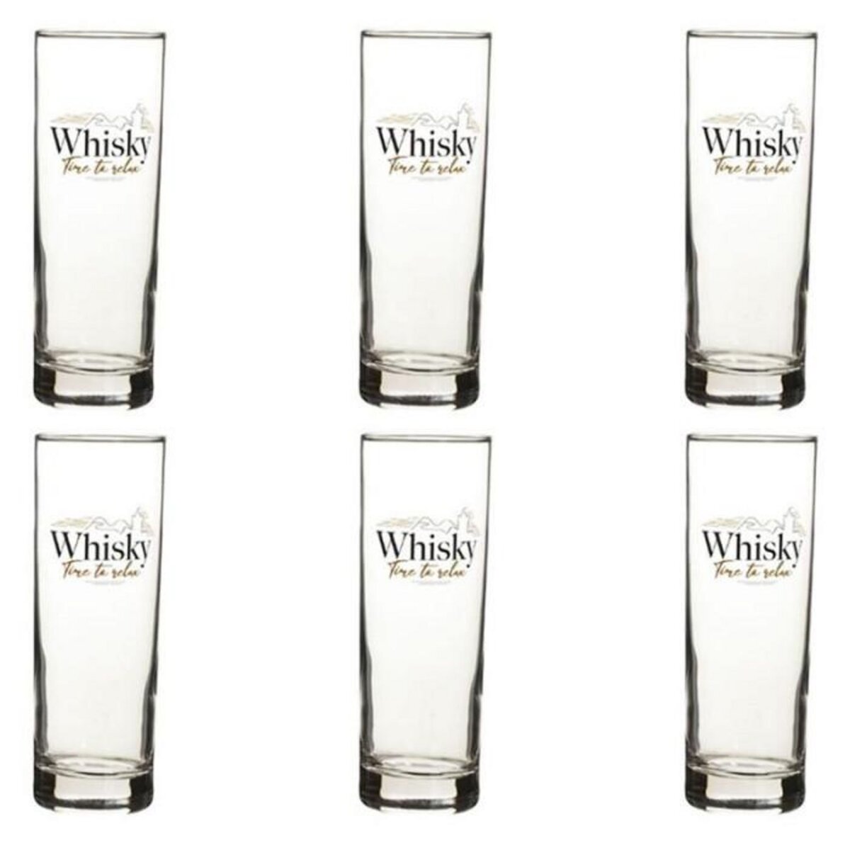 SECRET DE GOURMET Lot de 6 Verres à Whisky  Relax  31cl Transparent