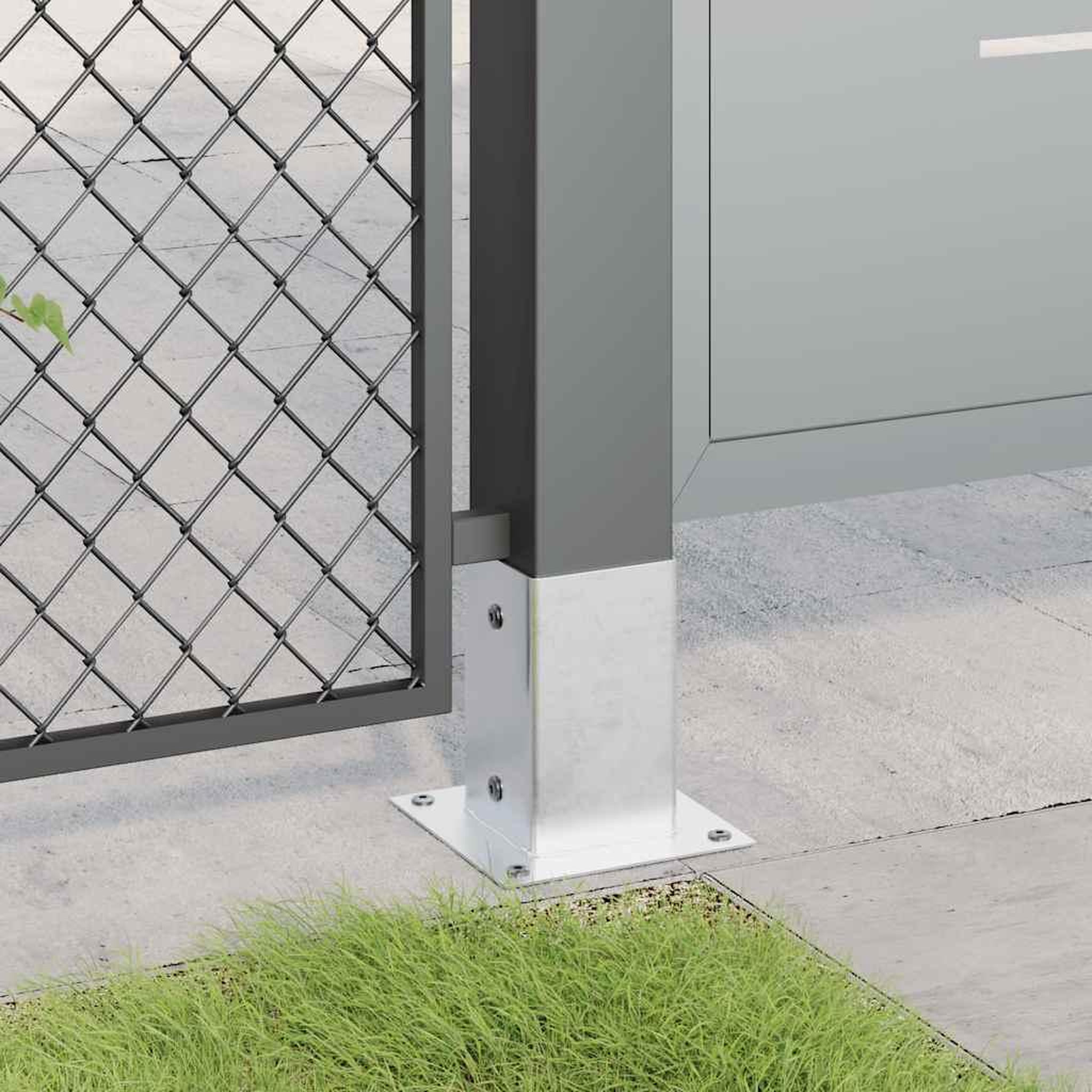 Voir la diapositive 3 : VIDAXL Bases de poteau carrees 12 pcs argent 81x81 mm acier galvanise